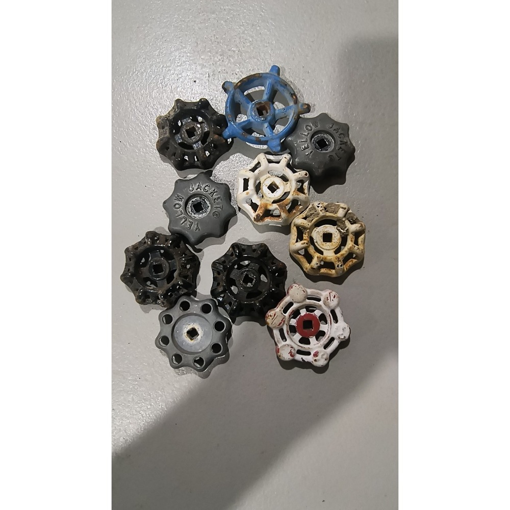 Diecast Water Faucet Valve Knobs Handles Spigot Industrial Steam Punk Art lot 10